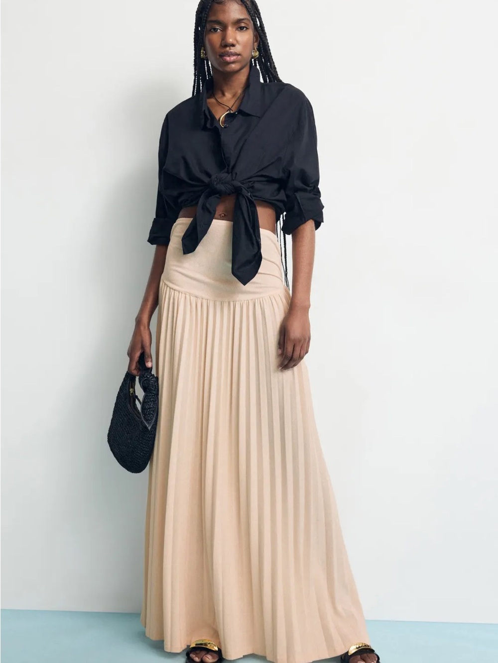 Anthropologie Lioness Field of Dreams Pleated Maxi Skirt